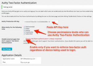 Authy Two-Factor Authentication Plugin Settings