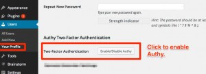 Enable Authy Two-Factor Authentication in WordPress