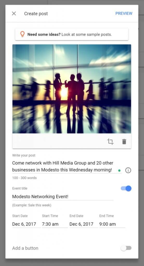 Create an Event Post to Google My Business Listing
