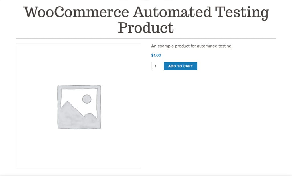 WooCommerce Automated Testing Product Example Listing