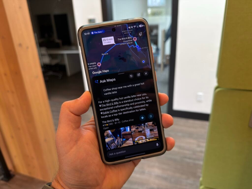 Google I/O Just Changed the Rules. Here's What Small Businesses Need to Know. 1 Using "Ask Maps" to find a coffee shop near me with the best vanilla latte