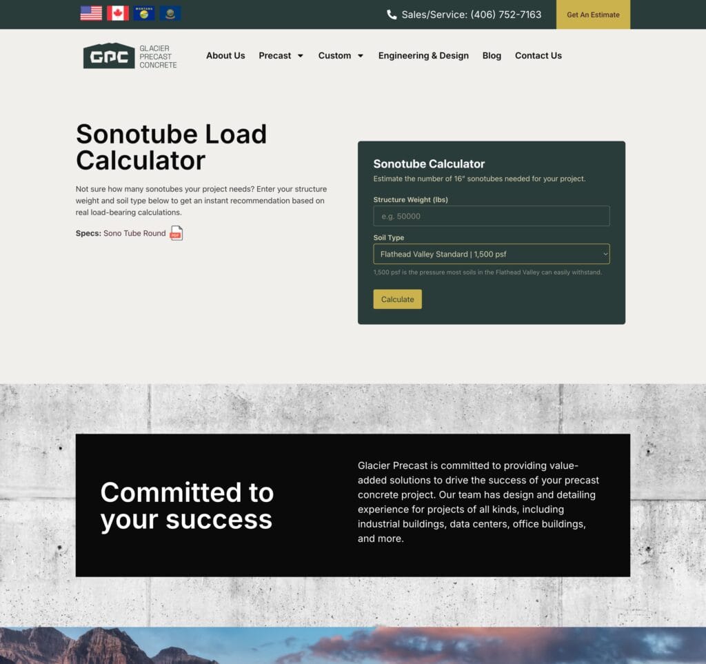 Before You Build: 5 Things I've Learned Using Claude Code to Build Marketing Tools 4 Sonotube Load Calculator Glacier Precast Concrete 06 26 2026 11 37 AM